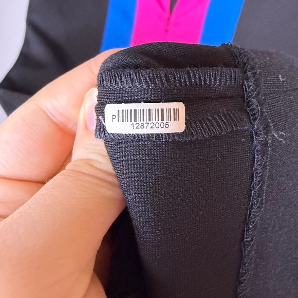 Trina Turk Colorblock Sheath Dress Pink Blue Black Sleeveless Stretch Small - Picture 9 of 13